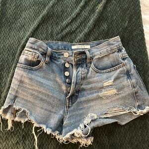 PacSun Light Blue Distressed Jean Shorts with Frayed Hem